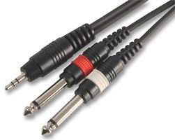 Standard stereo 3.5mm jack- 2 x 6.3mm jack cable (1.2m)