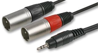 Standard stereo 3.5mm jack- 2 x XLR cable (1.2m)